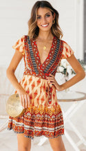 Load image into Gallery viewer, Yellow Pattern Mini Casual Dress
