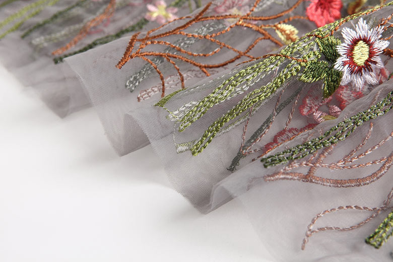 Floral Embroidery Maxi Dress