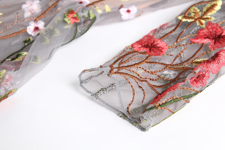 Floral Embroidery Maxi Dress