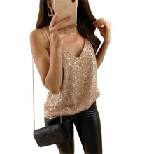 Load image into Gallery viewer, Gold Straps Sequins Cami

