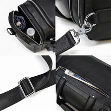 Load image into Gallery viewer, Black Leather Duffel Bag Large Travel Weekender Bag Groomsmen Gift
