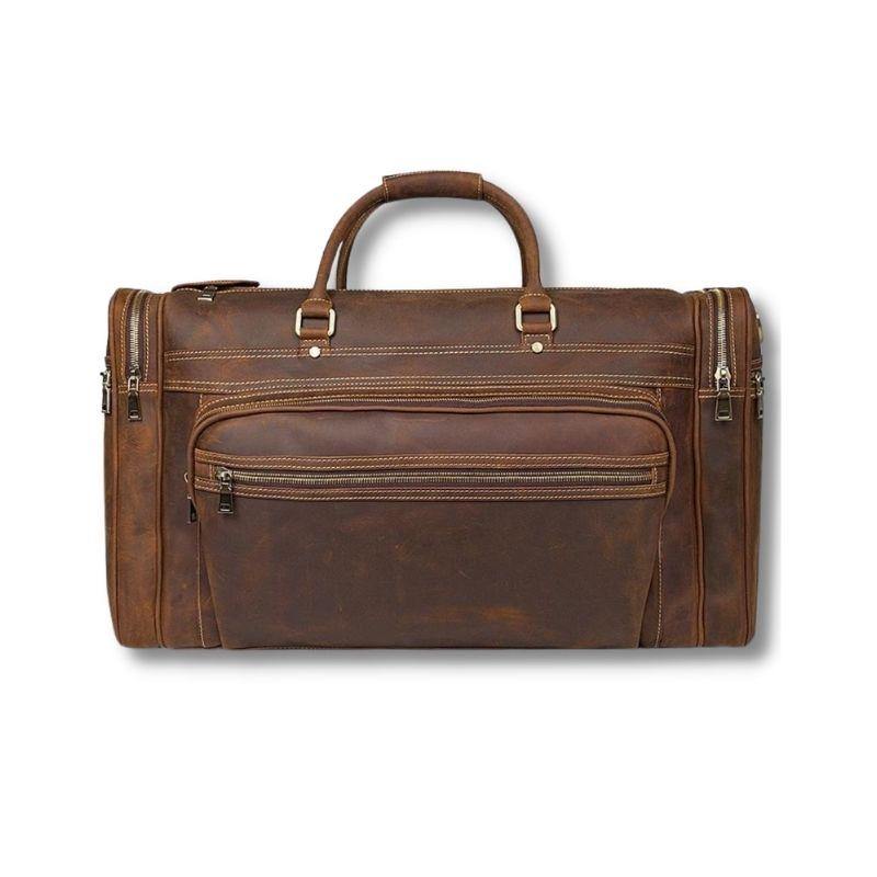 Brown Large Trave Weekender Leather Duffel Bag