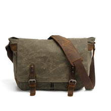Load image into Gallery viewer, Army Green Canvas Messager Bag Shoulder Bag
