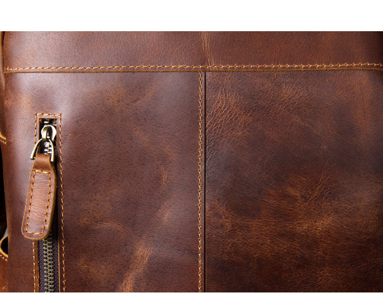 Leather Travel Backpack School Bag