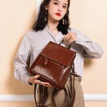 Load image into Gallery viewer, Top Grain Leather Backpack Ladies Leather Travel Backpacks Christmas Gift For Her
