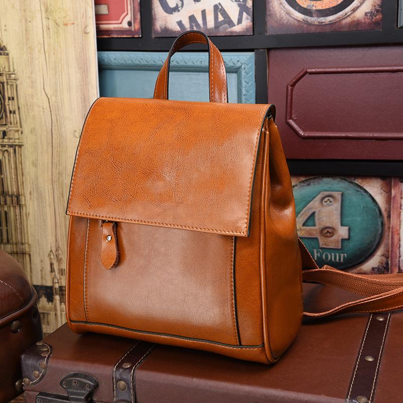Top Grain Leather Backpack Ladies Leather Travel Backpacks Christmas Gift For Her