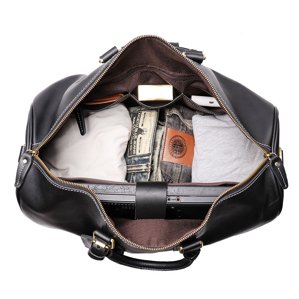 Small Leather Duffle Bag Travel Bag