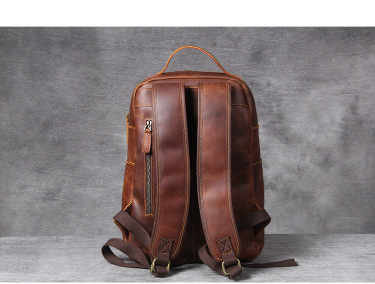 Leather Travel Backpack School Bag