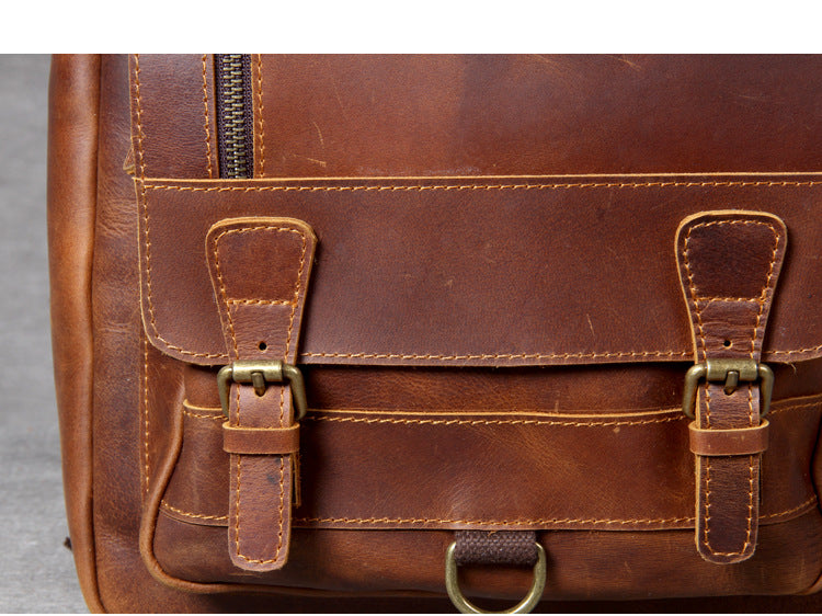 Leather Travel Backpack School Bag