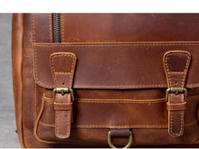 Load image into Gallery viewer, Leather Travel Backpack School Bag
