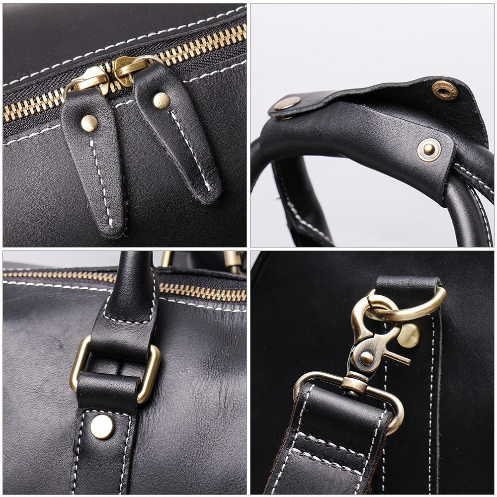 Small Leather Duffle Bag Travel Bag