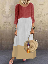 Load image into Gallery viewer, Color Block Loose Maxi Dress
