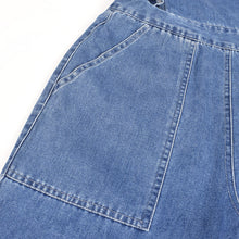 Load image into Gallery viewer, Blue Ruffled Lace-up Denim Jumpsuit
