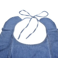 Load image into Gallery viewer, Blue Ruffled Lace-up Denim Jumpsuit
