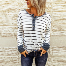 Load image into Gallery viewer, Round Neck Stripes Casual Sweatshirt
