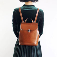 Load image into Gallery viewer, Classic Button Convertible Leather Backpack Bag School Purse for Women
