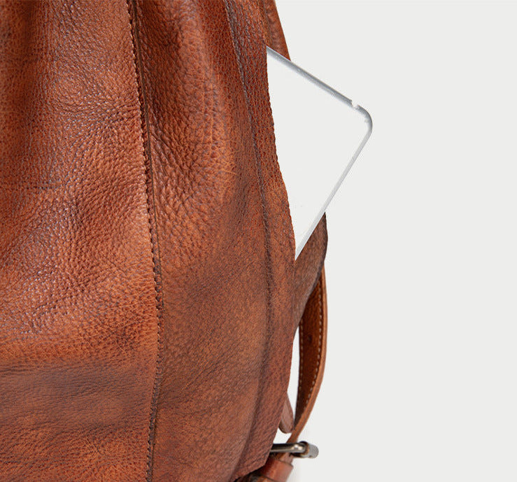 Brown Large Leather Backpack