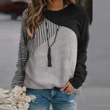 Load image into Gallery viewer, Stripped Color Block Long Sleeve Sweatshirt
