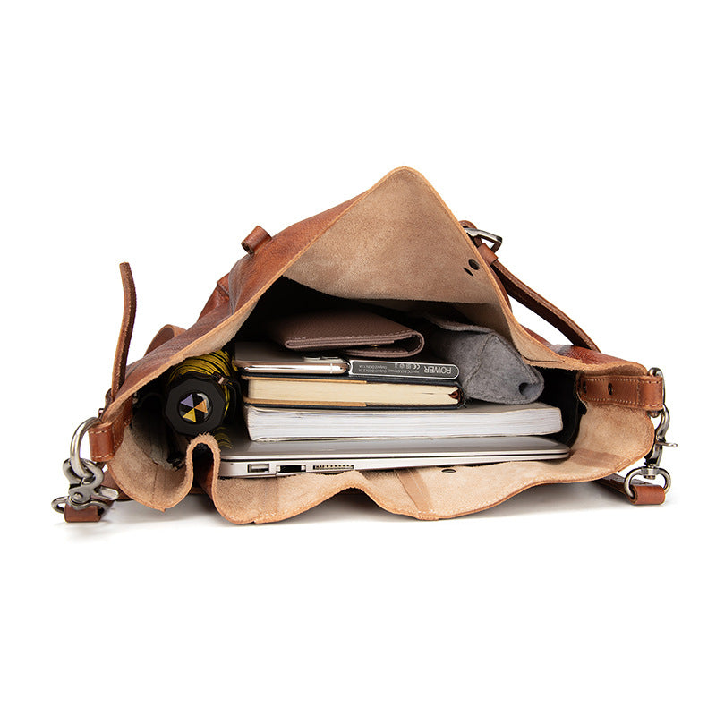 Brown Large Leather Backpack