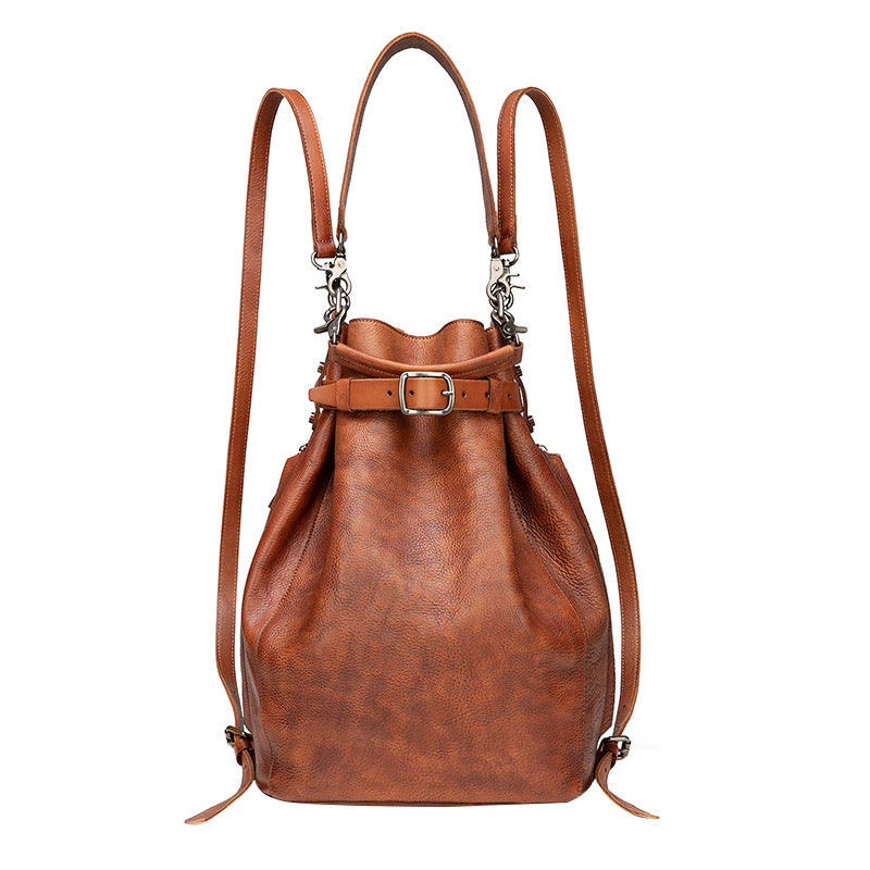 Brown Large Leather Backpack