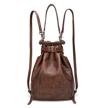 Load image into Gallery viewer, Brown Large Leather Backpack
