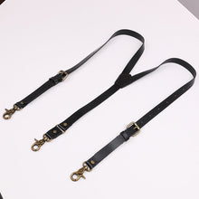 Load image into Gallery viewer, Brown Leather Suspenders Mens Suspenders Groomsmen Suspenders
