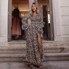 Load image into Gallery viewer, Leopard Print Slit Front Maxi Dress
