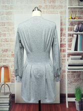 Load image into Gallery viewer, Grey Long Sleeve Pleated Mini Dress

