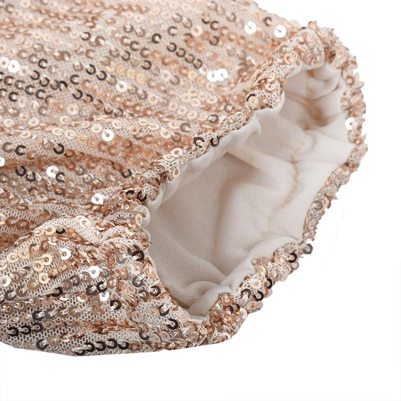 Gold Sequins Long Sleeve Mini Dress