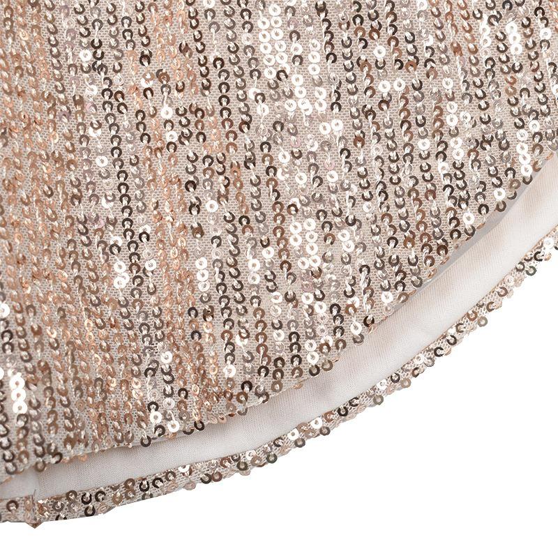 Gold Sequins Long Sleeve Mini Dress