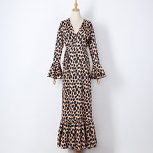 Load image into Gallery viewer, Leopard Print Slit Front Maxi Dress
