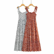 Load image into Gallery viewer, White Dots Print Straps Midi Dress
