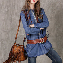 Load image into Gallery viewer, Womens Boho Leather Fringe Crossbody Handbags Small Purses Bags for Women
