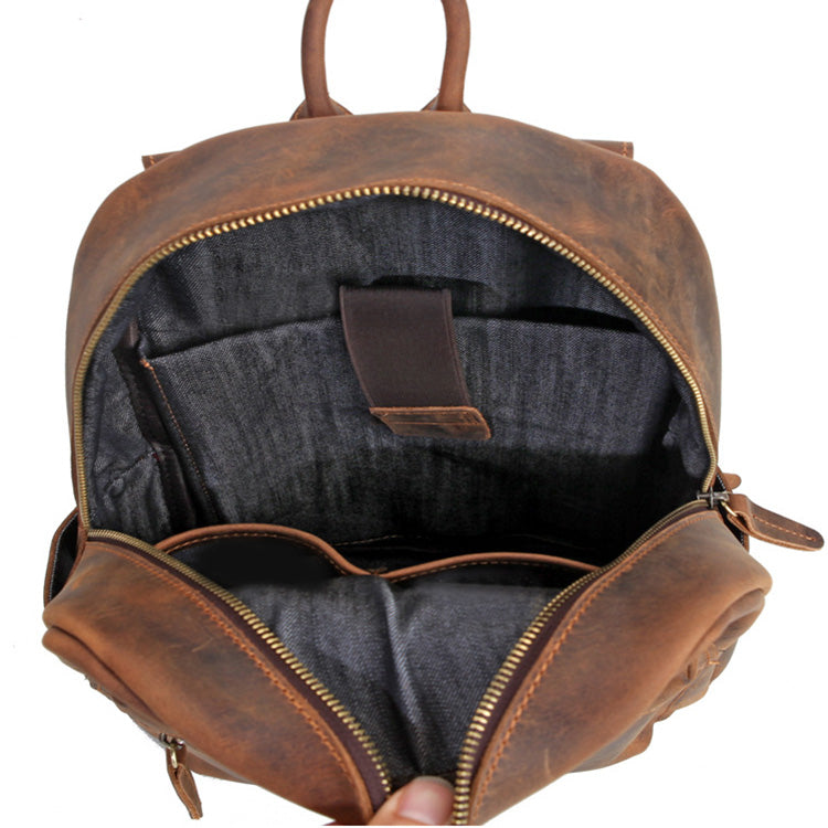 13 inch Laptop Leather Backpack Travel Office Bag
