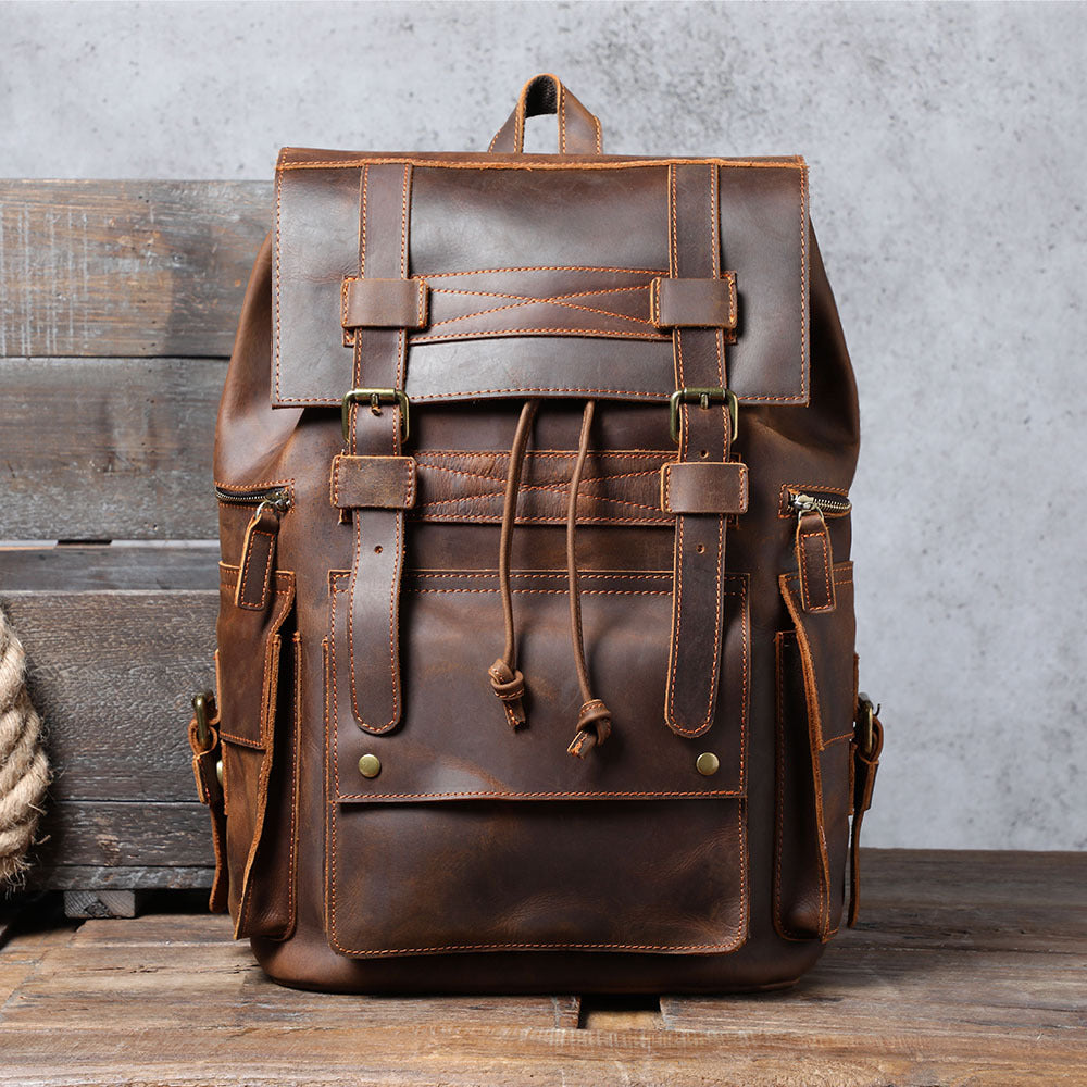 Leather Travel Backpack