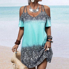 Load image into Gallery viewer, Chic Print Short Sleeve Mini Dress
