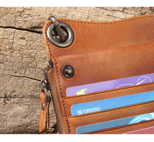 Load image into Gallery viewer, Brown Zipper Leather Handbag
