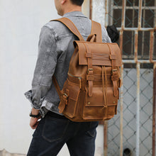 Load image into Gallery viewer, Leather Travel Backpack
