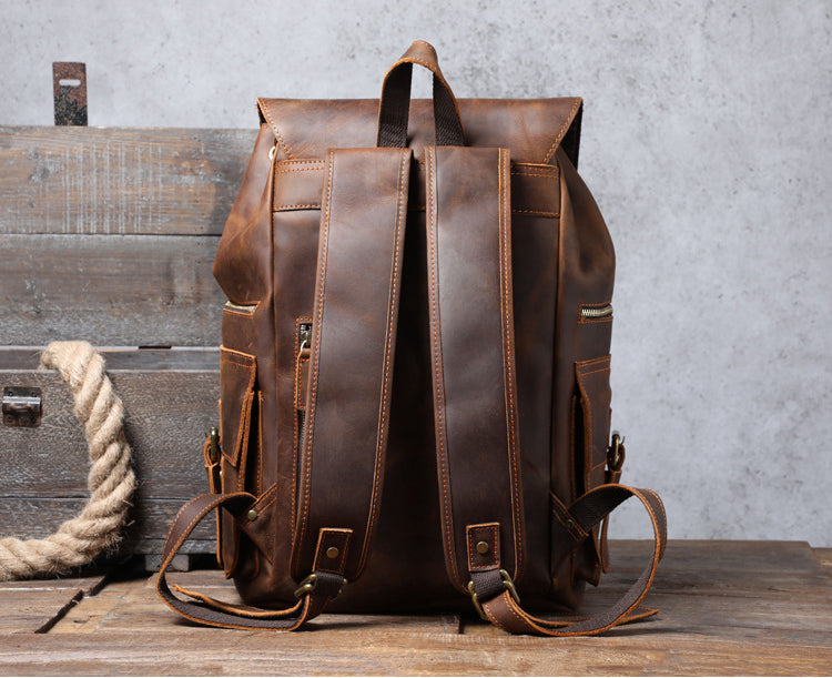 Handmade Full Grain Leather Backpack for Men