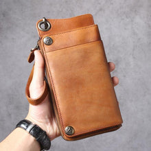 Load image into Gallery viewer, Brown Zipper Leather Handbag

