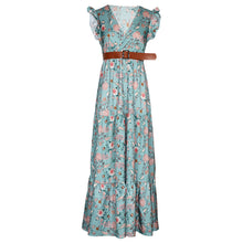 Load image into Gallery viewer, Boho Ruffles Floral Print Maxi Dress
