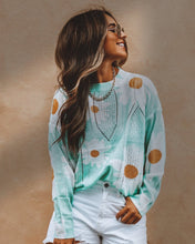 Load image into Gallery viewer, Light Blue Daisy Print Long Sleeve Sweater

