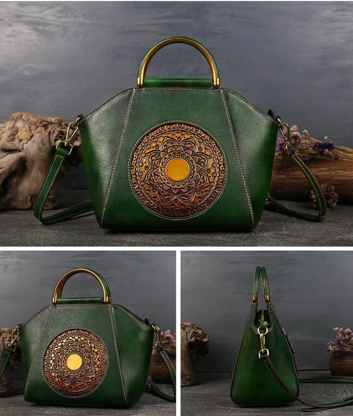 Genuine Leather Handbags for Women Retro Crossbody Bag