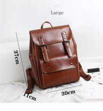 Load image into Gallery viewer, Brown Leather Backpack for Women Men
