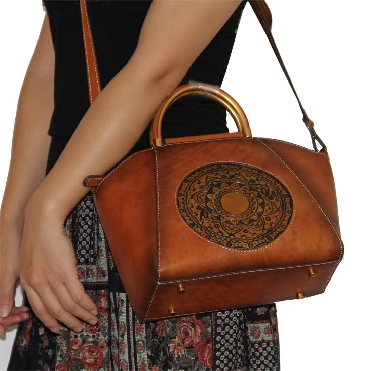 Genuine Leather Handbags for Women Retro Crossbody Bag