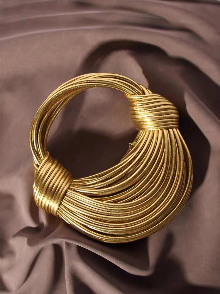 Genuine Leather Double Knot Bag