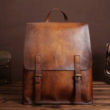 Load image into Gallery viewer, Vintage Womens Brown Leather Backpack Purse Cool Backpacks For Women
