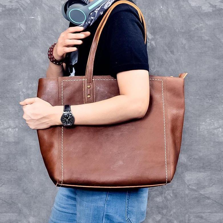 Classic Full Grain Leather Women's Tote Bag