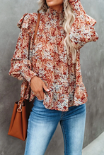 Load image into Gallery viewer, Down To Earth Floral Metallic Smocked Blouse
