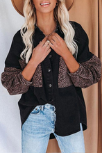 Load image into Gallery viewer, Spice It Up Contrast Leopard Denim Jacket
